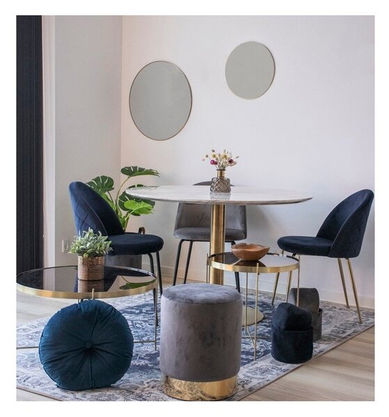 Okrúhly jedálenský stôl s doskou v dekore mramoru ø 110 cm Bolzano – House Nordic