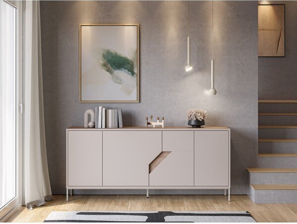 Komoda v dekore duba v krémovo-prírodnej farbe 180x80x40 cm Lilou – Marckeric