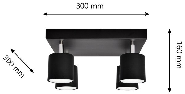 Bodové svietidlo PUNTA 4xGX53/10W/230V čierna