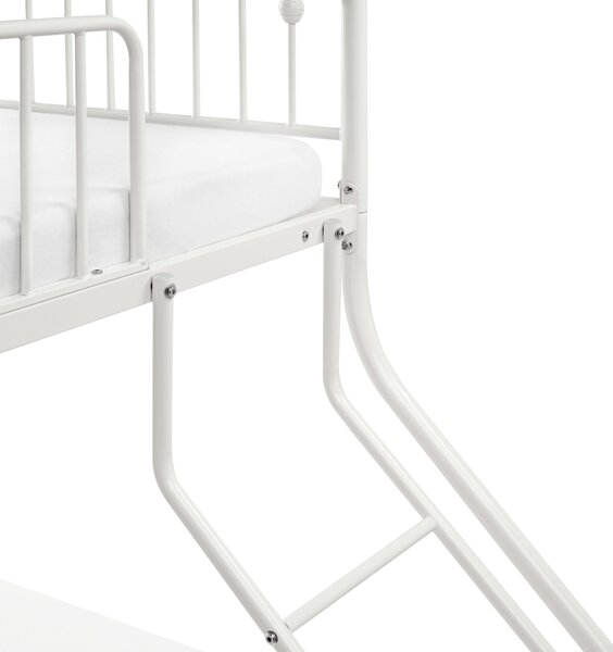 Poschodová posteľ pre 3 osoby biela kovová železo 90/140 x 200 cm jednolôžko a dvojlôžko vysoká posteľ moderný štýl detská izba