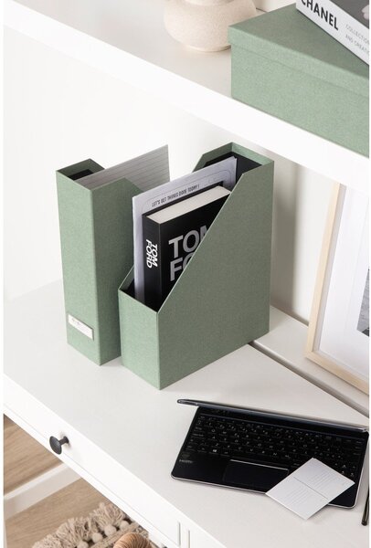 Zelené kartónové organizéry v súprave 5 ks na dokumenty Holger Canvas Paper Laminate – Bigso