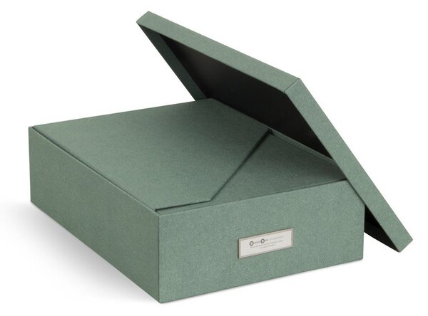 Zelené kartónové organizéry v súprave 5 ks na dokumenty Holger Canvas Paper Laminate – Bigso