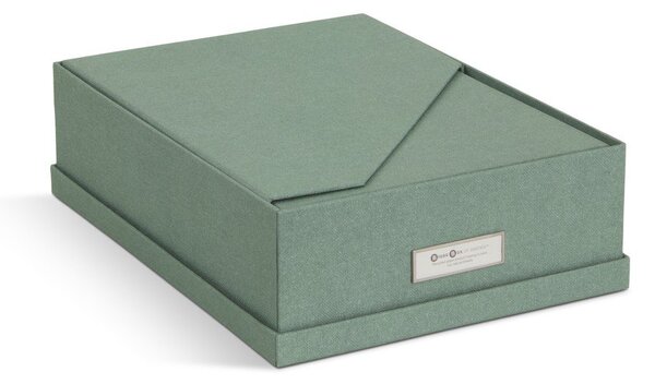 Zelené kartónové organizéry v súprave 5 ks na dokumenty Holger Canvas Paper Laminate – Bigso