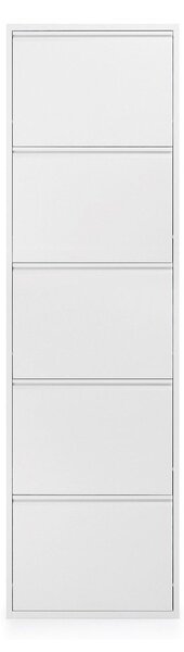 Biela kovová výklopná skrinka na topánky 50x169x15 cm Ode – Kave Home