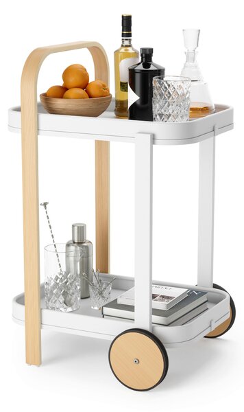 SERVÍROVACÍ VOZÍK, prírodná farba, biela, 44/80/50 cm Umbra - Barový nábytok, Online Only