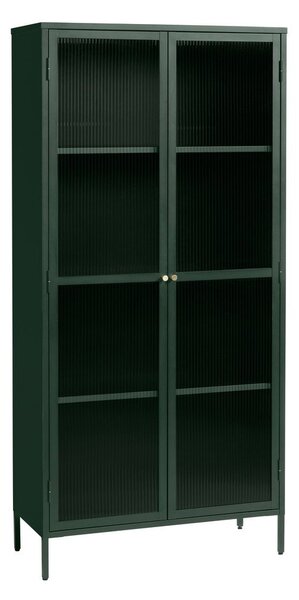 Tmavozelená kovová vitrína 90x190 cm Bronco – Unique Furniture
