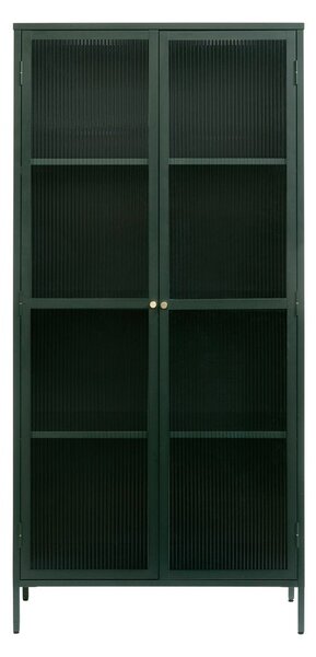 Tmavozelená kovová vitrína 90x190 cm Bronco – Unique Furniture