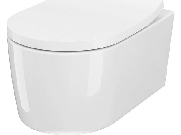 Cersanit Inverto závesná wc misa StreamOn 52 x 35,5 cm + pomaly-padajúce sedátko, Biela, S701-432