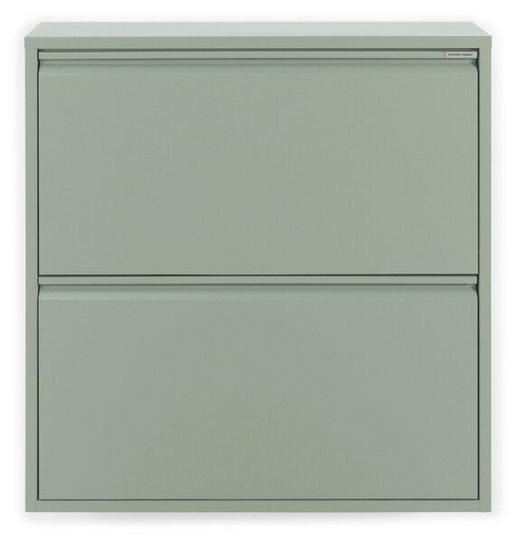 Sivozelená kovová výklopná skrinka na topánky 75x77,5x22,5 cm Billy – Spinder Design