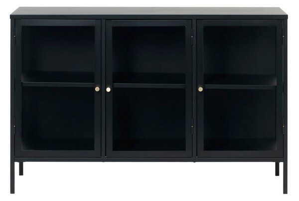 Čierna kovová vitrína 132x85 cm Carmel – Unique Furniture