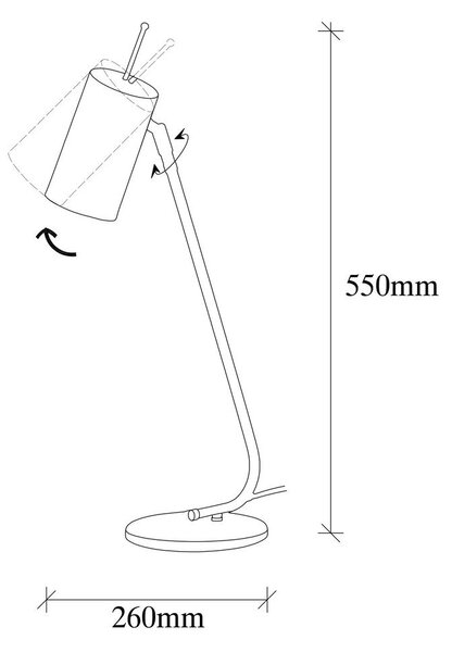 Biela stolová lampa s kovovým tienidlom (výška 55 cm) Sivani – Opviq lights