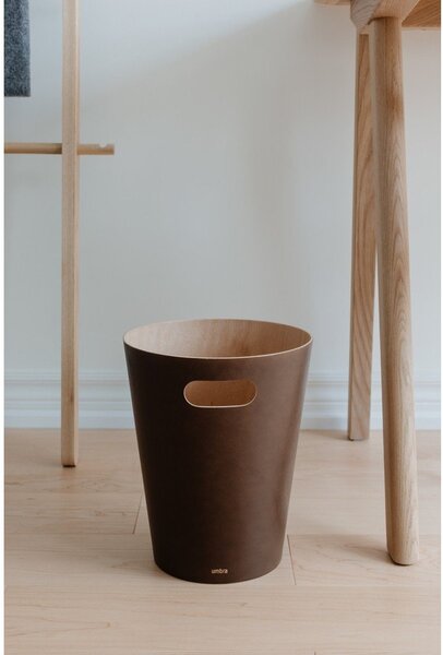 Hnedý kancelársky odpadkový kôš 7,5 l Woodrow – Umbra
