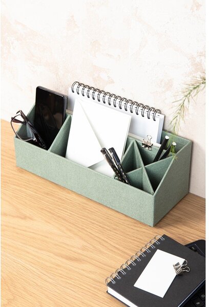 Zelený kartónový organizér na písacie potreby Elisa Canvas Paper Laminate – Bigso