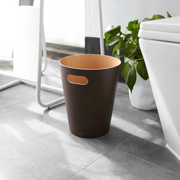 Hnedý kancelársky odpadkový kôš 7,5 l Woodrow – Umbra