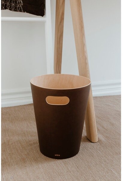 Hnedý kancelársky odpadkový kôš 7,5 l Woodrow – Umbra