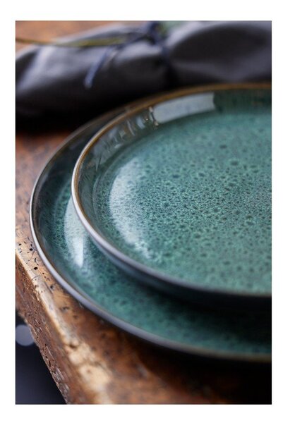Zelený/čierny kameninový tanier ø 27 cm Gastro Green/Black – Bitz