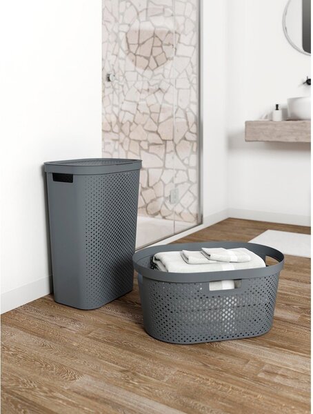 Tmavosivý kôš na bielizeň Curver Infinity Hamper, 60 l