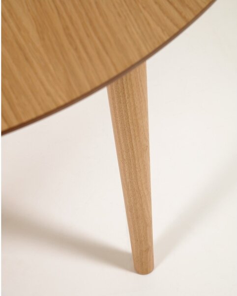 Rozkladací jedálenský stôl v dekore duba v prírodnej farbe ø 120 cm Oqui – Kave Home