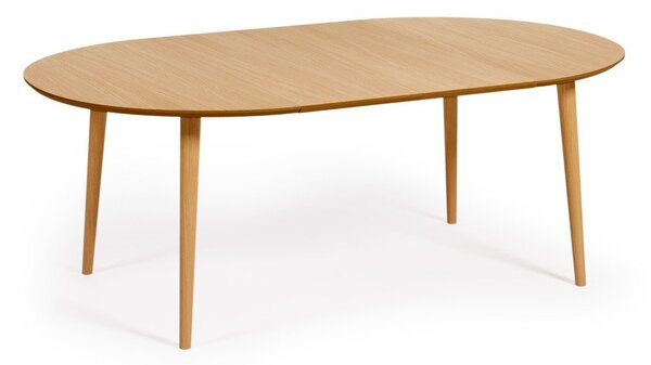 Rozkladací jedálenský stôl v dekore duba v prírodnej farbe ø 120 cm Oqui – Kave Home
