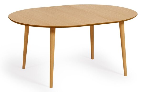 Rozkladací jedálenský stôl v dekore duba v prírodnej farbe ø 120 cm Oqui – Kave Home