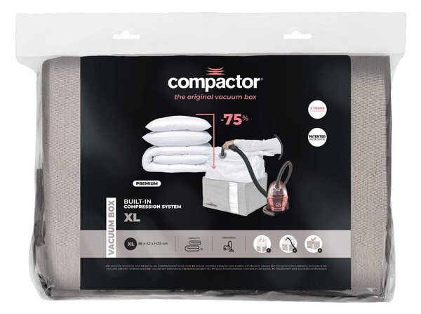 Sivý kompresný úložný box Compactor Oxford, 210 l