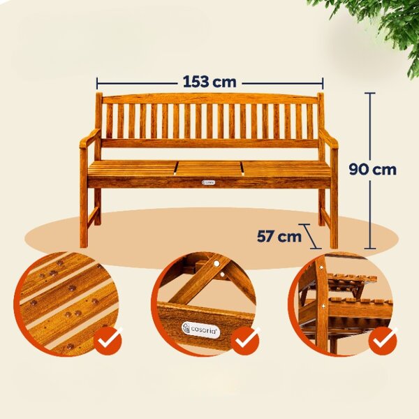 Záhradná lavička so stolčekom 153 cm - eukalyptus