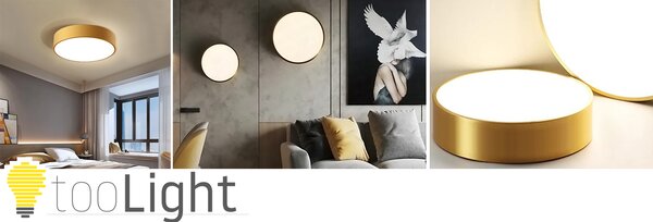 Toolight - Stropné svietidlo Classic 30cm E27 60W APP872-C, zlatá, OSW-08970