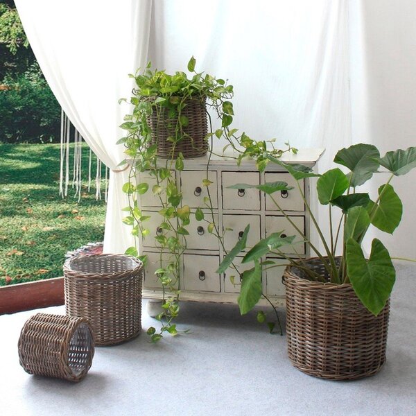 Obaly na kvetináče v súprave 4 ks z prútia ø 40 cm Bogor – House Nordic