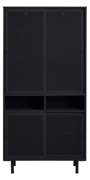 Čierna kovová skrinka s posuvnými dverami 90x180x40 cm Veep – Unique Furniture