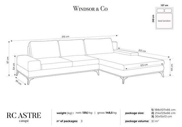Fľaškovozelená rozkladacia rohová pohovka Windsor & Co Sofas Planet, pravý roh