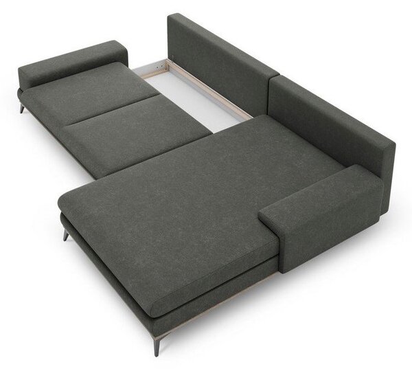 Tmavosivá rozkladacia rohová pohovka Windsor & Co Sofas Planet, pravý roh