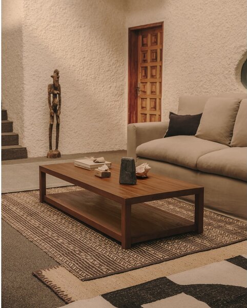 Konferenčný stolík z tíkového dreva v prírodnej farbe 70x150 cm Sashi – Kave Home