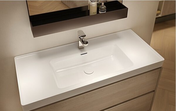Cersanit Crea, závesná skrinka s umývadlom 100cm, set B117, dub, S801-290