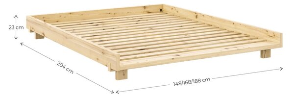 Dvojlôžková posteľ z borovicového dreva s roštom v prírodnej farbe 140x200 cm Social Bed – Karup Design