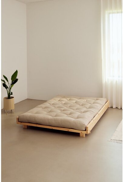 Dvojlôžková posteľ z borovicového dreva s roštom v prírodnej farbe 140x200 cm Social Bed – Karup Design