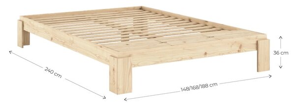 Dvojlôžková posteľ z borovicového dreva s roštom v prírodnej farbe 140x200 cm Layers – Karup Design