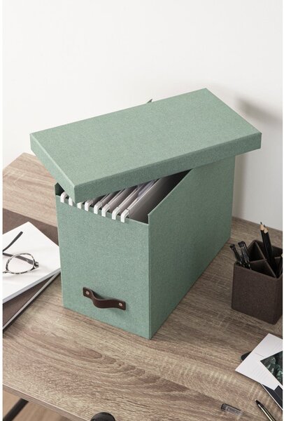 Zelený kartónový organizér na dokumenty Johan Canvas Paper Laminate – Bigso
