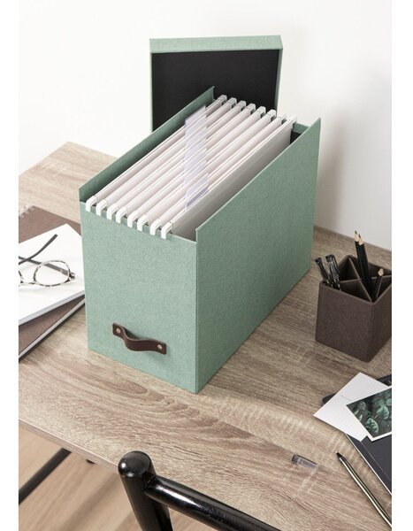 Zelený kartónový organizér na dokumenty Johan Canvas Paper Laminate – Bigso