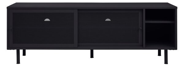 Čierny kovový TV stolík 160x55x45 cm Veep – Unique Furniture