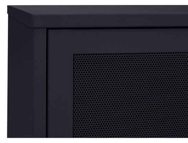 Čierny kovový TV stolík 160x55x45 cm Veep – Unique Furniture