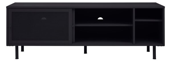 Čierny kovový TV stolík 160x55x45 cm Veep – Unique Furniture