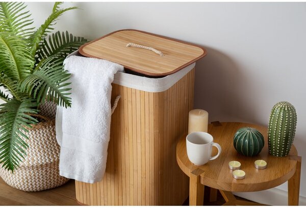 Bambusový kôš na bielizeň v prírodnej farbe 78 l Bamboo – Compactor
