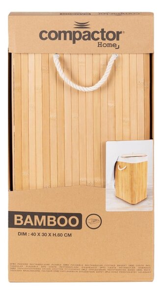 Bambusový kôš na bielizeň v prírodnej farbe 78 l Bamboo – Compactor