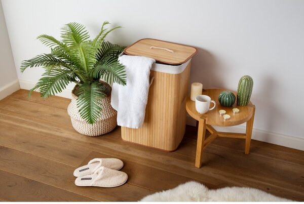 Bambusový kôš na bielizeň v prírodnej farbe 78 l Bamboo – Compactor