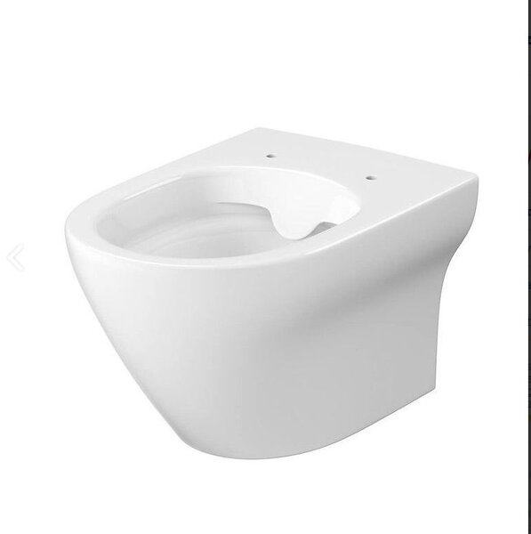 Cersanit Larga Oval CleanOn - závesná wc misa so SLIM sedátkom z duroplastu, biela, S701-472
