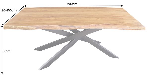 Dizajnový jedálenský stôl Massive II 200 cm akácia doska 60mm