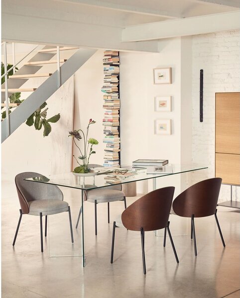 Jedálenský stôl so sklenenou doskou 90x200 cm Burano – Kave Home