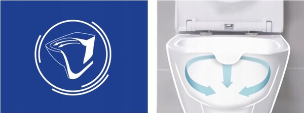 Cersanit Larga Square CleanOn, závesná wc misa bez sedátka, biela, K120-004