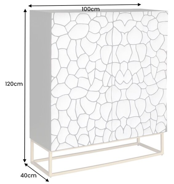 Dizajnová vysoká komoda Ladarius 120 cm hnedé mango
