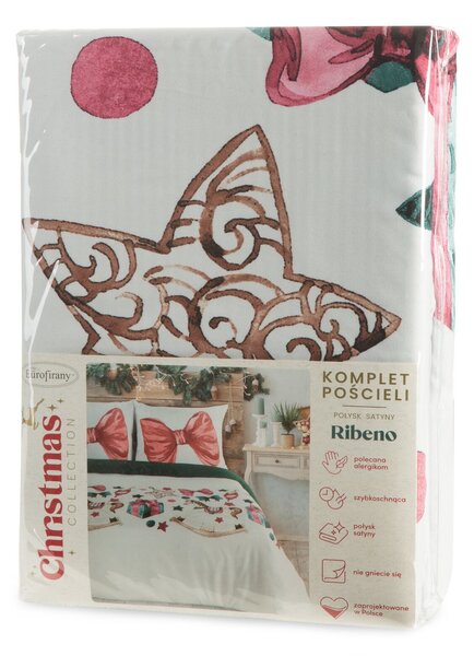 VIANOČNÉ OBLIEČKY Z MIKROVLÁKNA RIBENO 200X220 CM, 2 KS 70X80 CM VZOROVANÉ